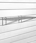 Ventilated Metal Shelf For Slatwall Panels 12x24 Inch 2 Pack Heavy Duty Steel Silver Finish Designed For PVC Slatwall Systems