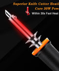 Get This Bad Honoson 30 Pc Electric Hot Knife Cutter Kit With Wood Burning Pen, 16 Blades And Storage Bag. Close-up of heating core with red glow.