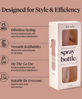 Ultra Fine Continuous Spray Bottle For Hair And More With Even Mist packaging, 150ml terracotta color focus.
