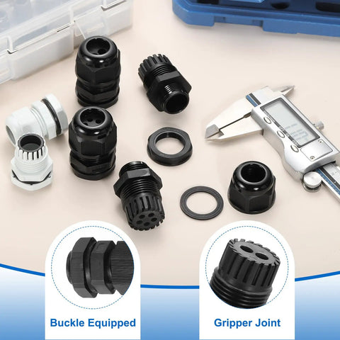 4 Piece M20 Cable Gland Set With 4 To 5 Mm Wire Holes Waterproof Nylon Joint for wiring repair and cable fixing