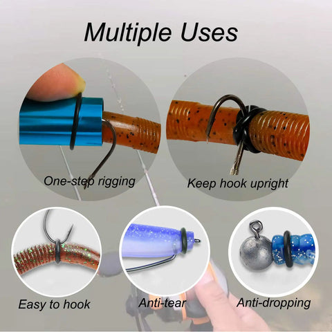 Bass Fishing Wacky Rig O Ring Kit, 200 Silicone Rings For Wacky Rig And Neko Rig, Fits 4 to 5 Inch Senko Finesse Soft Plastic Worms