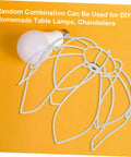 DIY Flower Wire Light Cage Frame For Pendant Lamps Built From Heavy Duty Iron, featuring a quaint floral shape with a bulb.