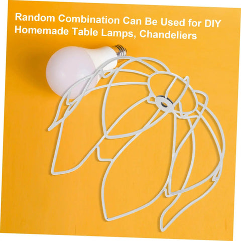 DIY Flower Wire Light Cage Frame For Pendant Lamps Built From Heavy Duty Iron, featuring a quaint floral shape with a bulb.