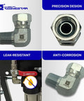 3/8 Inch NPTF Male X 3/8 Inch NPSM Pipe Swivel Elbow 90 Degree Hydraulic Adapter For Hoses And Valves Carbon Steel With Zinc Plating in use