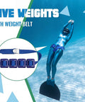 Scuba diver using All In One Dive Weights Belt Set For Scuba Diving With Heavy Duty Coated Nylon Weight Belt And Quick Release Buckle