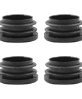 Four Pack One And A Quarter Inch Round Plastic Hole Plugs Black End Caps for round metal tubes to prevent scratches on wood floors.