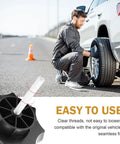 Man using VW Spare Tire Clamp Bolt And Holder Retainer For OEM 18D803899 Replacement with car on roadside