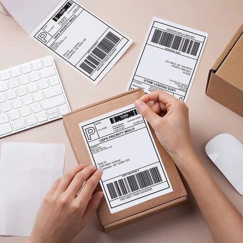Premium 4 X 6 Thermal Shipping Labels For Direct Thermal Printer White Perforated Fanfold Sheets With Hella Strong Adhesive 100 Labels Per Stack Sweet Smooth Print Ready For Any Mailer Job