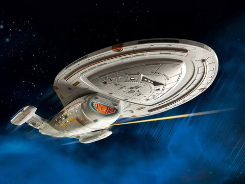 U.S.S. Voyager 1:670 Scale Unassembled Unpainted Plastic Model Kit for Star Trek Fans Intrepid Class Starship in space
