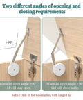 Heavy Duty Soft Close Toy Box Hinges 2 Pack With Universal Reversible Mounting For Wooden Toy Boxes Cedar Storage Trunks And Benches Lid Support Dampening System Keeps Lids Slow And Safe showing >90° and <90° lid angles