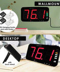 Pro Grade Decibel Meter And Sound Level Meter With 13 Inch HD Display And Wall Mount for classroom studio or home use shown wall-mounted and on desk