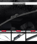 Heavy Duty Rear Windshield Wiper Blade And Arm Replacement Kit For Volkswagen Atlas 2018 Through 2026, detailed view showing high-strength steel sheet and rubber strip.