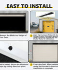 Step-by-step installation guide for Heavy Duty Roll Up Garage Door Brush Seal 10 Foot Weather Stripping with aluminum plate.