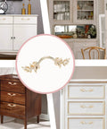 2 Pack European Style Dresser Pulls, 2-1/2 Inch Vintage Gold Antique Cabinet Handles, installed on various dressers and cabinets