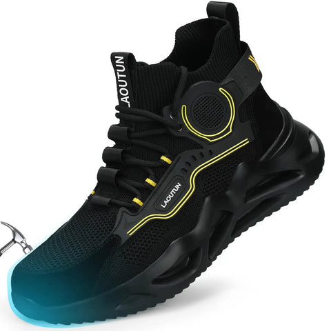 Men's Steel Toe Work Shoes Safety Sneakers Lightweight Built To Last All Day Comfort Puncture Proof Slip On Durable Construction