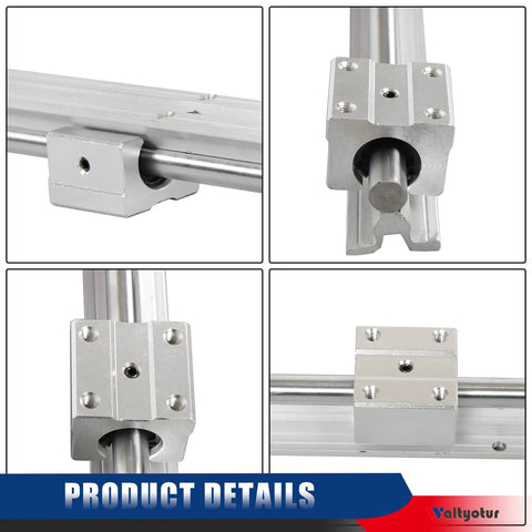 Two Piece 1500Mm Linear Guide Rail Set With Four Carriage Blocks For CNC Equipment Smooth Glide SBR12UU Sliders