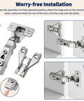 Soft Close Cabinet Hinges 20 Pack For 1/2 Inch Overlay Cabinets, Face Frame Concealed 105 Degree Hinges installation guide