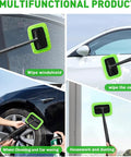 Inside Windshield Cleaning Tool With 22 Inch Detachable Handle used for windshield, car body, wheel, and home cleaning.