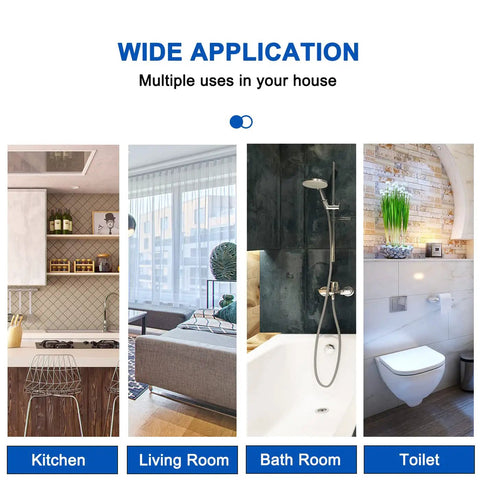 Image showing multiple applications of Half Inch 90 Degree Pex Elbow Fitting Made From Lead Free PPSU Barb Crimp in kitchen, living room, bathroom, toilet