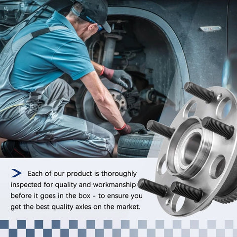 Mechanic installing Rear Wheel Bearing Hub With Five Lug And ABS Compatible With Honda Accord 2003 2007 And Acura TL 2004 2008