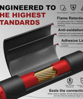 Cross-section of Three To One Ratio Heat Shrink Tubing Black Three Eighths Inch Nine Point Five Millimeter Dual Wall Adhesive Lined Marine Grade Waterproof Oil Proof Wear Resistant Insulation Sealing Twenty Feet ET2095B