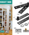 Heavy Duty Hidden Pivot Hinges For Secret Doors Premium Stainless Steel Corrosion Resistant 360 Degree Rotation Invisible Door Hardware Size and Components