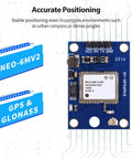 2 Pack GY-NEO6MV2 NEO-6M GPS Module For Flight Control with ceramic antenna, GPS GLONASS tracking installed on a circuit board