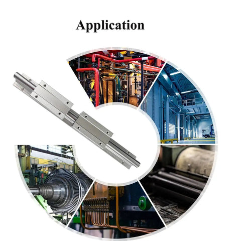 Beefy Heavy Duty SBR30 Linear Rail Kit 800mm 31.5in 30mm guide rails with 2 rails and 4 SBR30LUU block bearings in industrial use