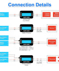 Diagram of Two Pack High Precision Watt Meter Power Analyzer for connection details in battery systems with LCD screens.