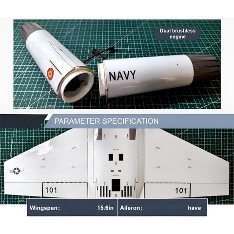 Dual 30mm ducted fans and specifications for F 18 Style RC Aircraft Kit With Dual 30mm Ducted Fans And A 395mm Wingspan DIY Fixed Wing Build For Hobbyists And Collectors Plug And Play Grey PNP Design For Realistic Aerodynamics And Hands On Fun model