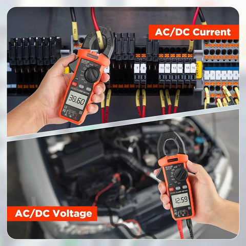 Digital Clamp Meter Multimeter 6000 Counts with Auto Ranging True RMS for AC and DC Current and Voltage usage examples