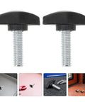 Adjustable Tee Wing Thumb Screws M8x25mm T Shaped Knobs with Black Grip Handle shown in various use cases