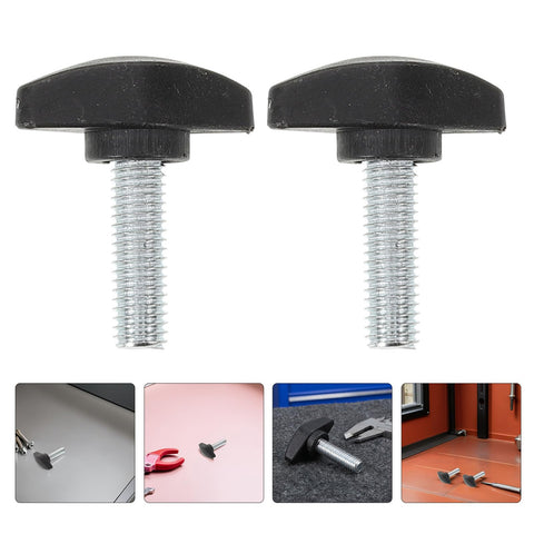 Adjustable Tee Wing Thumb Screws M8x25mm T Shaped Knobs with Black Grip Handle shown in various use cases