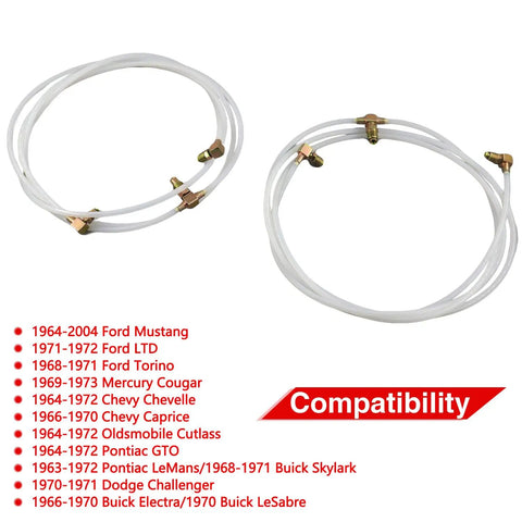 Ford Convertible Power Top Hydraulic Fluid Hose Lines And Fittings Pair Plastic Hoses For Mustang Torino Cougar Chevelle Cutlass GTO Pontiac LeMans 1963 1972 Classic Muscle Car Build, shown coiled with fittings