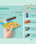 Hands On Electronics Kit For Kids That Makes Learning Real Circuits Fun With Augmented Reality Flashcards For Homeschool And Classroom Use Aimed At Building Critical Thinking Creativity And Practical STEM Skills With A Free Learning App resistor flashcard