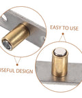 Close-up of 2 Pack Folding Stop Barn Sliding Door Guides With Rollers, showing gold roller design and easy installation.