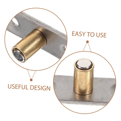Close-up of 2 Pack Folding Stop Barn Sliding Door Guides With Rollers, showing gold roller design and easy installation.