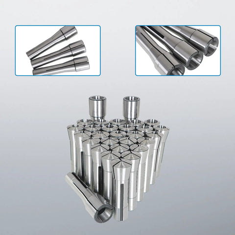 R8 Collet Set 31/32 to 1 Inch Fits R8 Mill Spindle Taper Bore With 0.0006 TIR 29 Pack Beefy Steel Tool Clamping Kit