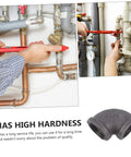 Elbow Iron Pipe Fitting Set, Six Pieces, Three Quarters Inch Industrial Connectors For Plumbing And DIY Projects in use