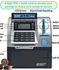 Kids ATM Piggy Bank With Debit Card And PIN Digital Coin Counter And Bill Feeder Educational Savings Toy