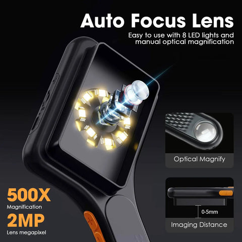 Handheld Digital Microscope 500x With 3.0 Inch LCD Screen Autofocus And 8 LED Lights No External Monitor Needed 8GB TF Card Included For Photo And Video USB Microscope for close-up inspection