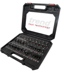Badass 30 Piece Router Bit Starter Kit One Quarter Inch Shank Tungsten Carbide Tipped Bits in a black storage case.