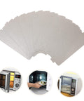 Microwave Waveguide Mica Sheets 12 Pack Heat Resistant Insulation Pads and Replacement Plate shown with microwaves in use