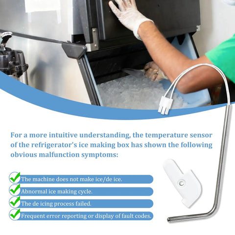 Stainless Ice Maker Bin Temperature Sensor Upgrade Replacement for Whirlpool KitchenAid Kenmore Ice Makers with issues list