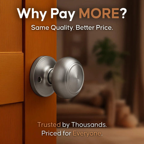 Colonial Passage Interior Door Knob Satin Stainless 1 Pack Heavy Duty Door Knob on wooden door