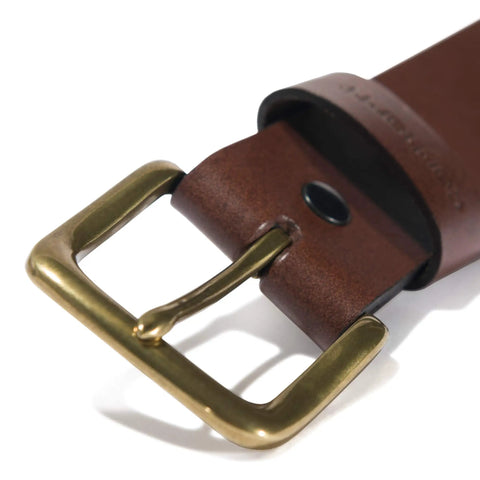 Men's Bridle Leather Belt With Classic Harness Buckle And Scratchless Design, Durable Full Grain Leather, Size 36, Double Snap Back