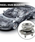 Tesla Front Wheel Hub Bearing Assembly Drop In Replacement for Model 3 2018 2019 2020 2021 2022 and Model Y 2020 2021 2022 AWD Left or Right 7753030 Premium Quality Do It Yourself Friendly inset with car diagram