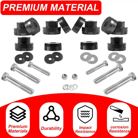 Beefed Up Billet Aluminum Body Mount Bushings Kit For Camaro Nova Chevy II 1968 1981 Reduces Chassis Flex 32 Pieces
