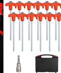 Heavy Duty Screw In Tent Stakes Pack Of 12 8 Inch Ground Anchors With Hex Head Driver Durable Carbon Steel Outdoor Stakes for Grass