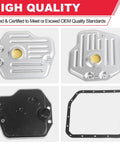 Heavy Duty Automatic Transmission Filter With Gasket Kit For U140E U140F U240E U241E showing filter and gasket components in detail.